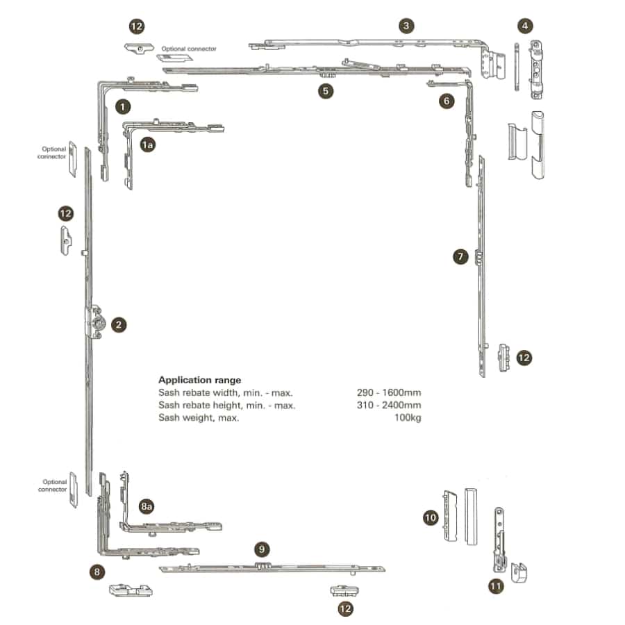 UK Suppliers Of Roto NT ‘K’ Hinge (Face Fixed)
