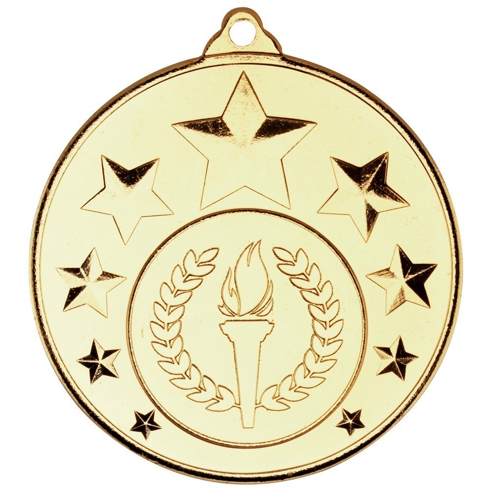 Shooting Star Medal - Gold,Silver,Bronze - 50mm