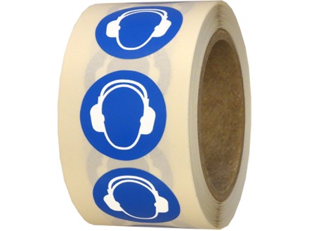 Ear protection symbol labels.