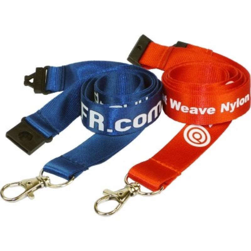 20mm Flat Weave Nylon Lanyard