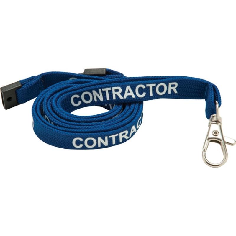 10mm Tubular Lanyard Pre-Printed: CONTRACTOR