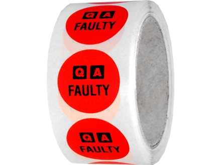 QA Faulty label