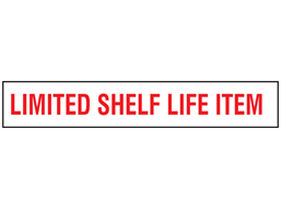 Limited shelf life time stock rack label.