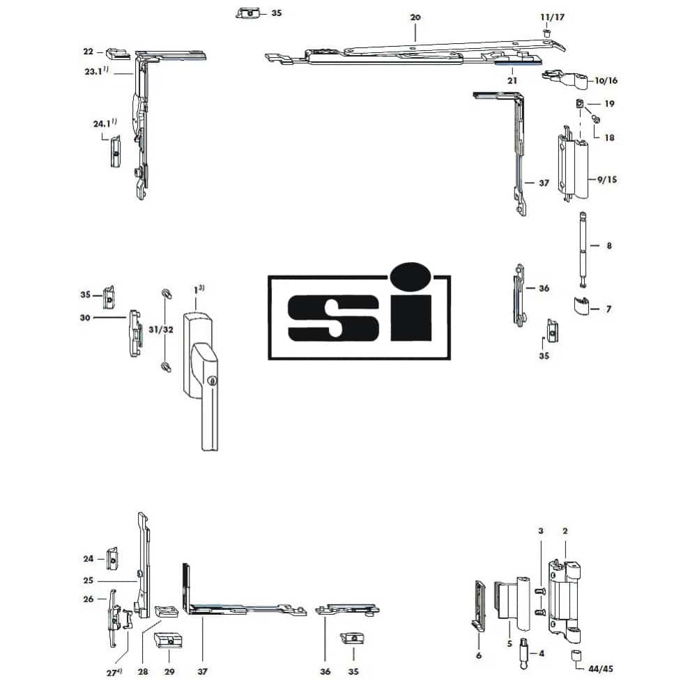 Specialist Suppliers Of Siegenia LM4200 Complete Gearing Kit (Face-Fixed)