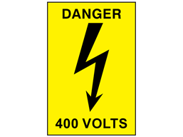 Danger 400 volts label