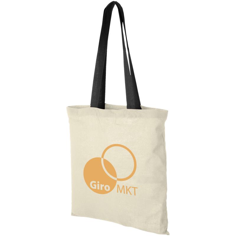Nevada 100 g/m² cotton tote bag coloured handles