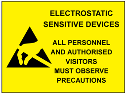 Electrostatic sensitive devices sign.