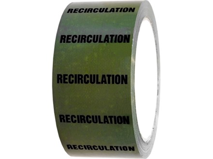 Recirculation pipeline identification tape.