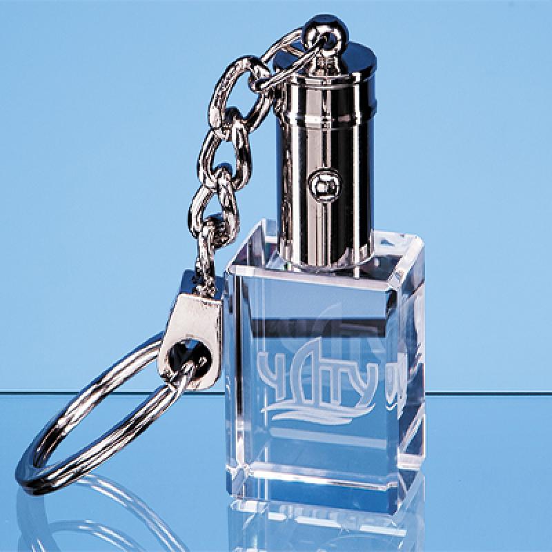 3cm Optical Crystal LED Keyring