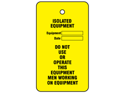 Isolated equipment tag.