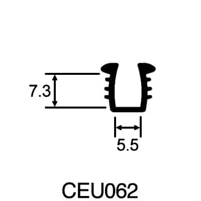 UK Suppliers Of U Channel Gasket 5.5mm x 7.3mm