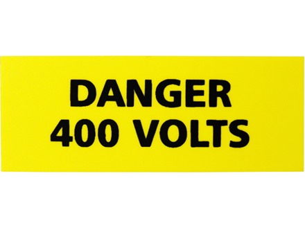 Danger 400 volts label