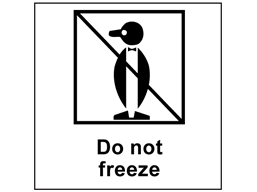 Do not freeze heavy duty packaging label