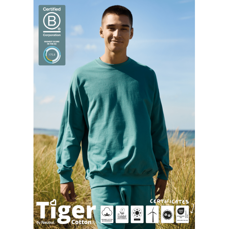 Neutral Tiger Cotton Organic in Conversion Oversized Sweatshirt