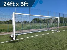 Senior 24 x 8ft Mill Finish Football Goal Posts - Set of 2