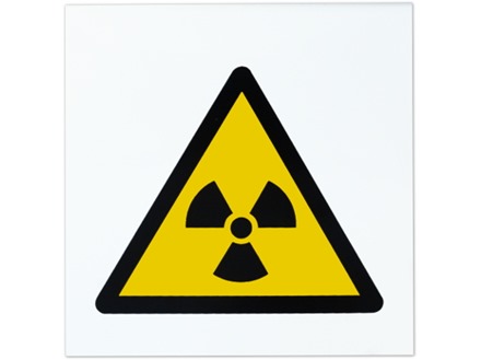 Radiation hazard symbol safety sign.