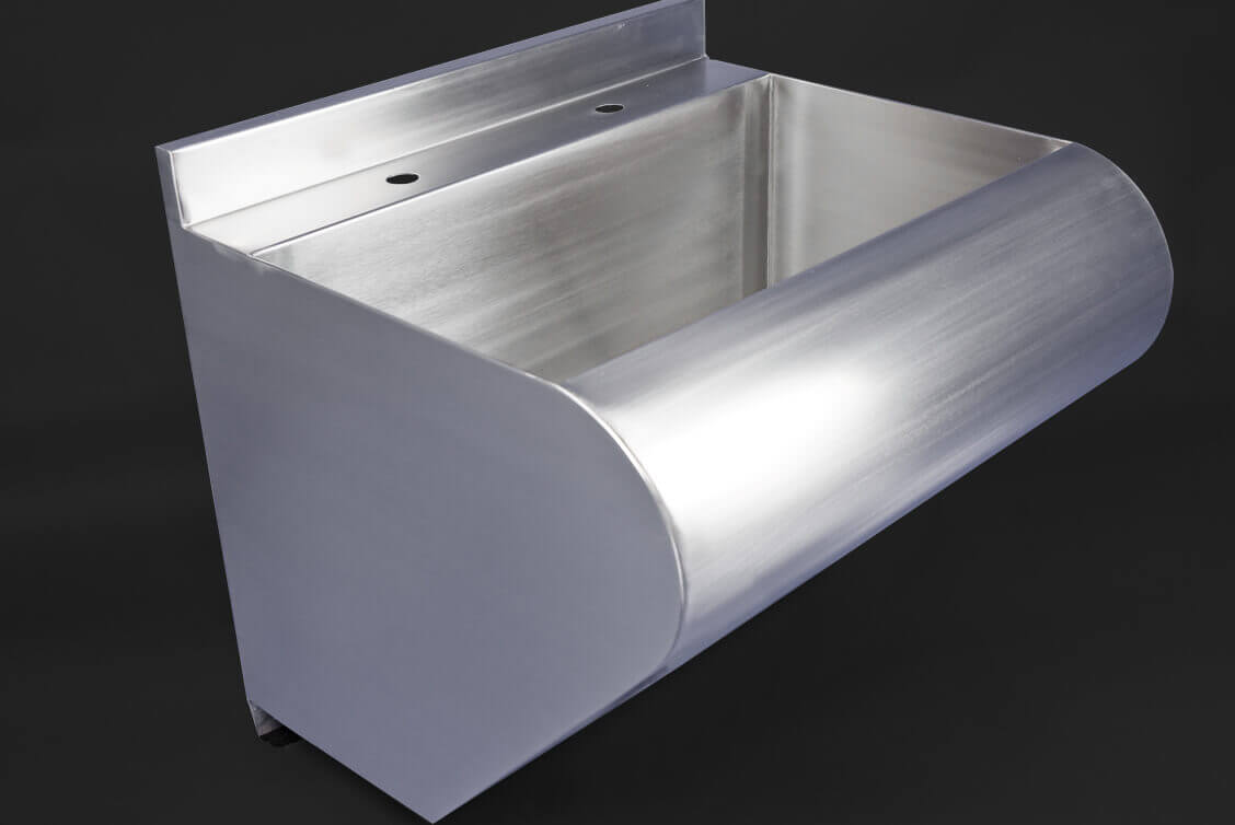 Stainless Steel Wash Troughs With Sloping Sides For Hospitals