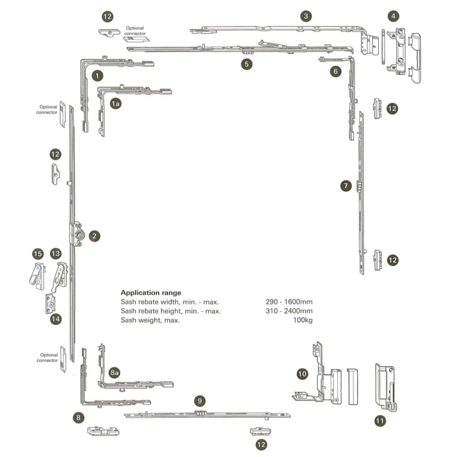 Specialist Suppliers Of Roto NT ‘A’ Hinge (Face Fixed)