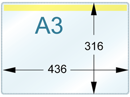 Document pocket, A3 horizontal, with magnetic fixing