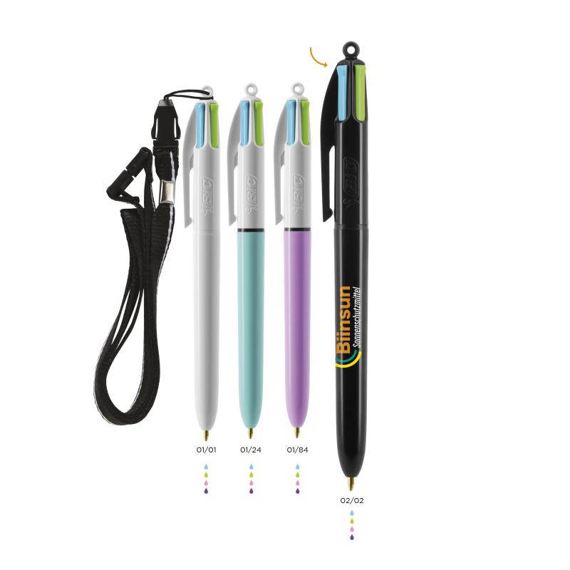 BIC® 4 Colours Fashion ballpen + Lanyard BritePix™