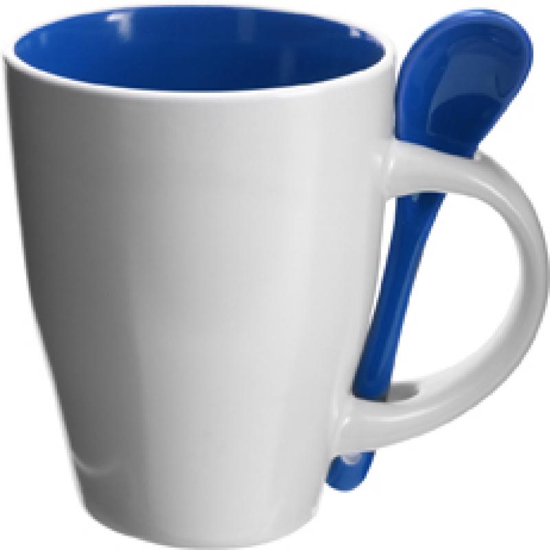 Coffee mug with spoon