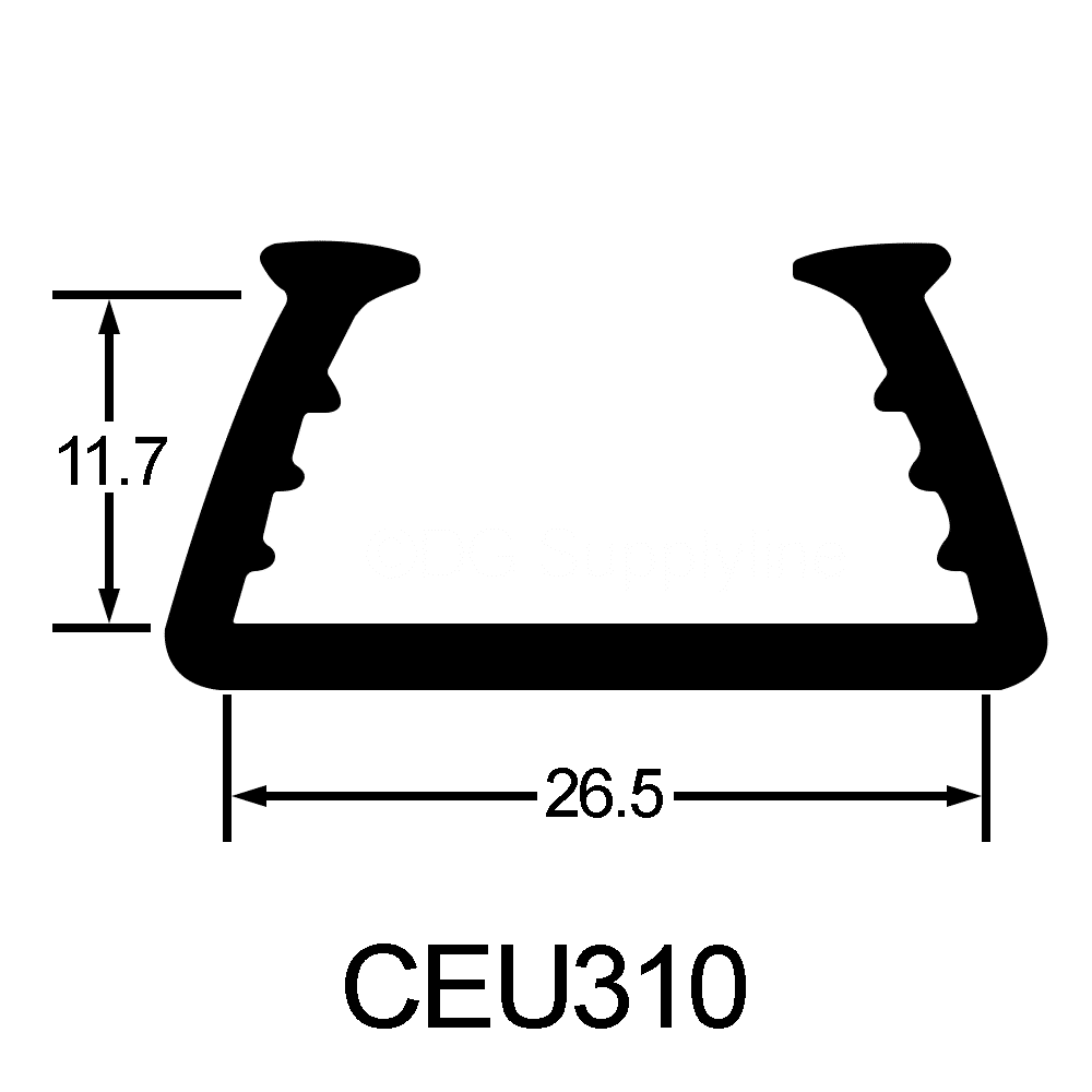 Specialist Suppliers Of U Channel Gasket 26.5 x 11.6mm