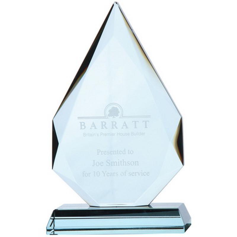 Jade Glass Facetted Diamond Peak Award