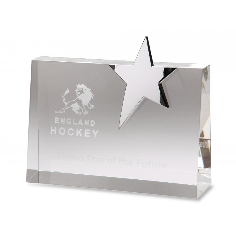 15cm Optic Horizontal Rectangle with Silver Star