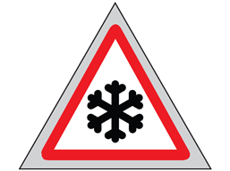 Ice roll up road sign