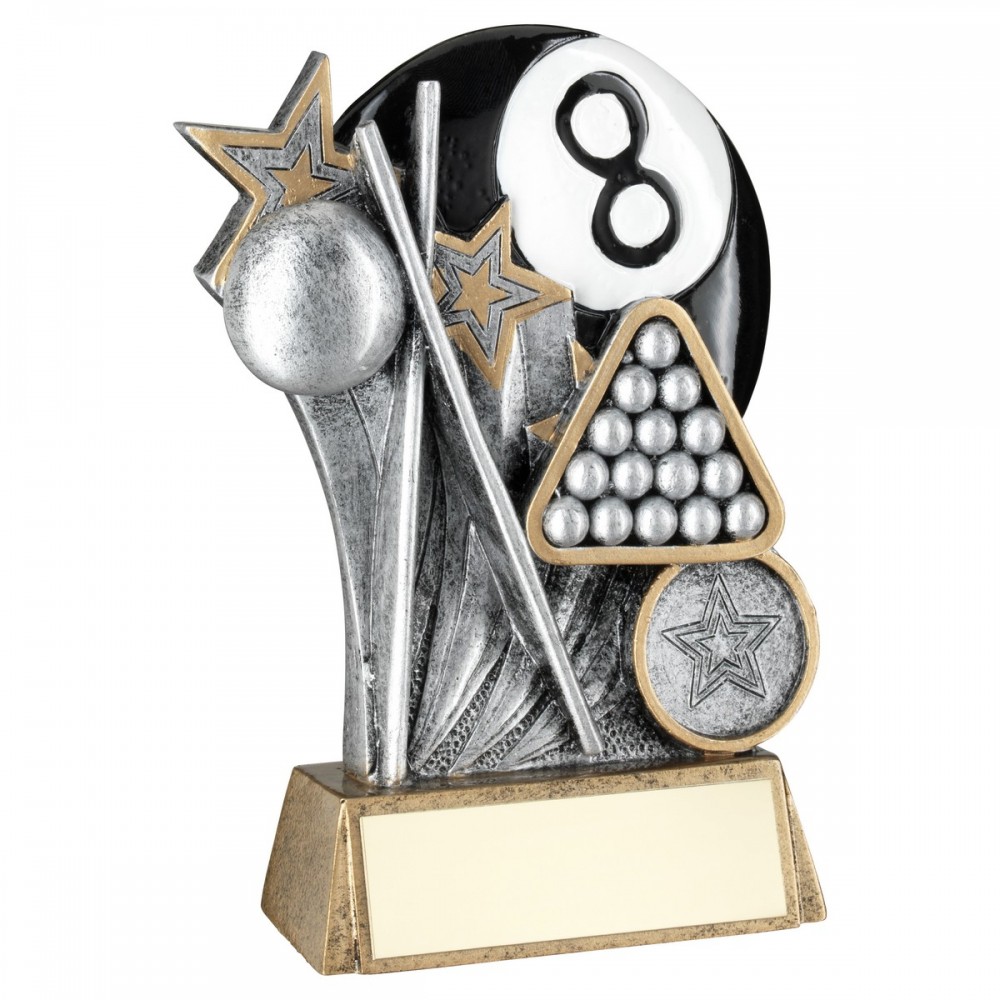 Resin 2 tone 8 Ball Pool Award - 3 sizes