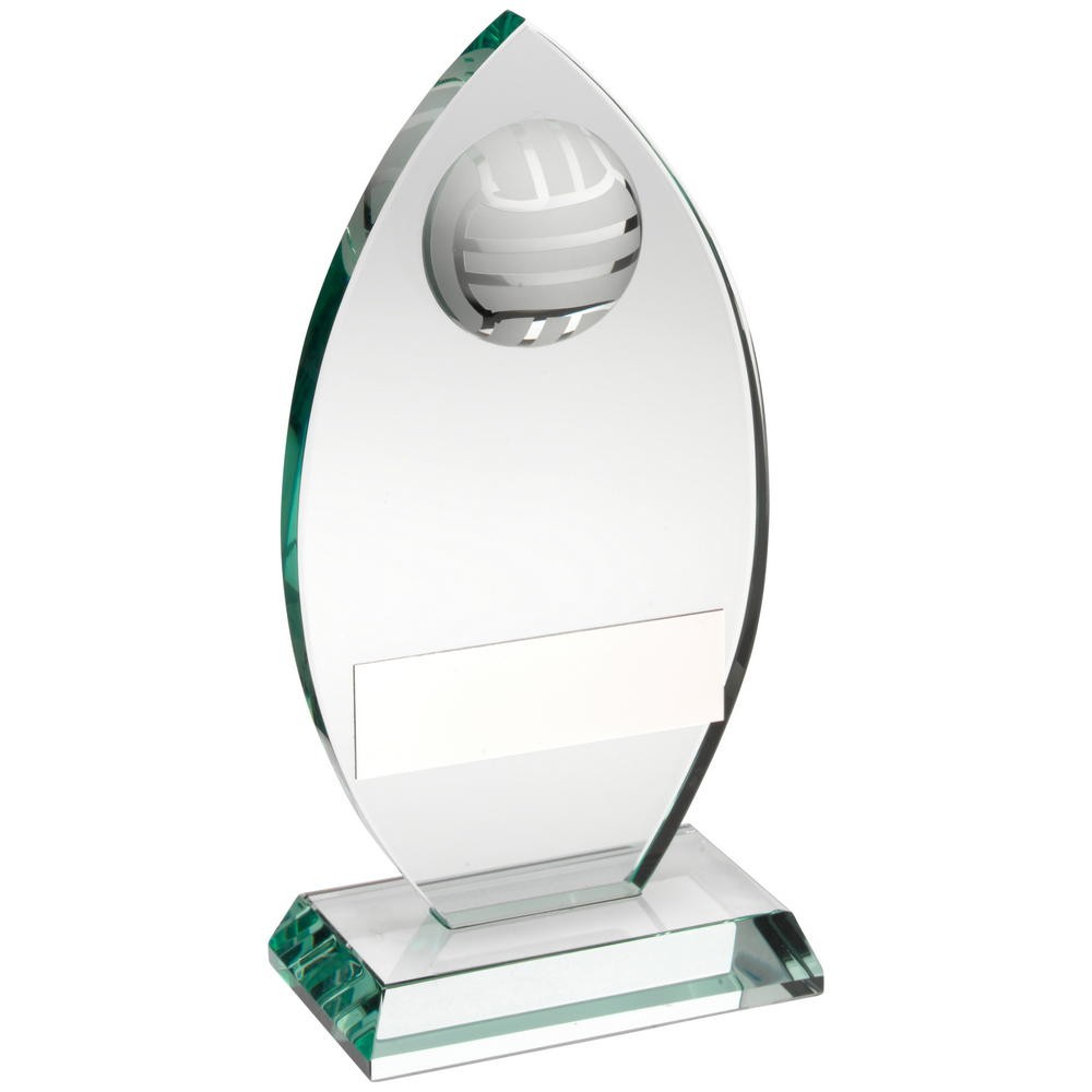 Glass Netball Award with 3D Ball - 3 sizes