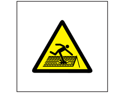 Risk of fragile roof symbol safety sign.