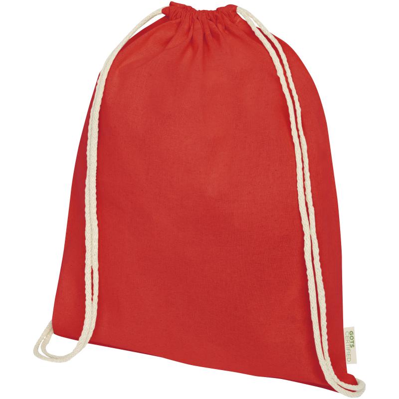 Orissa 100 g/m² GOTS organic cotton drawstring backpack