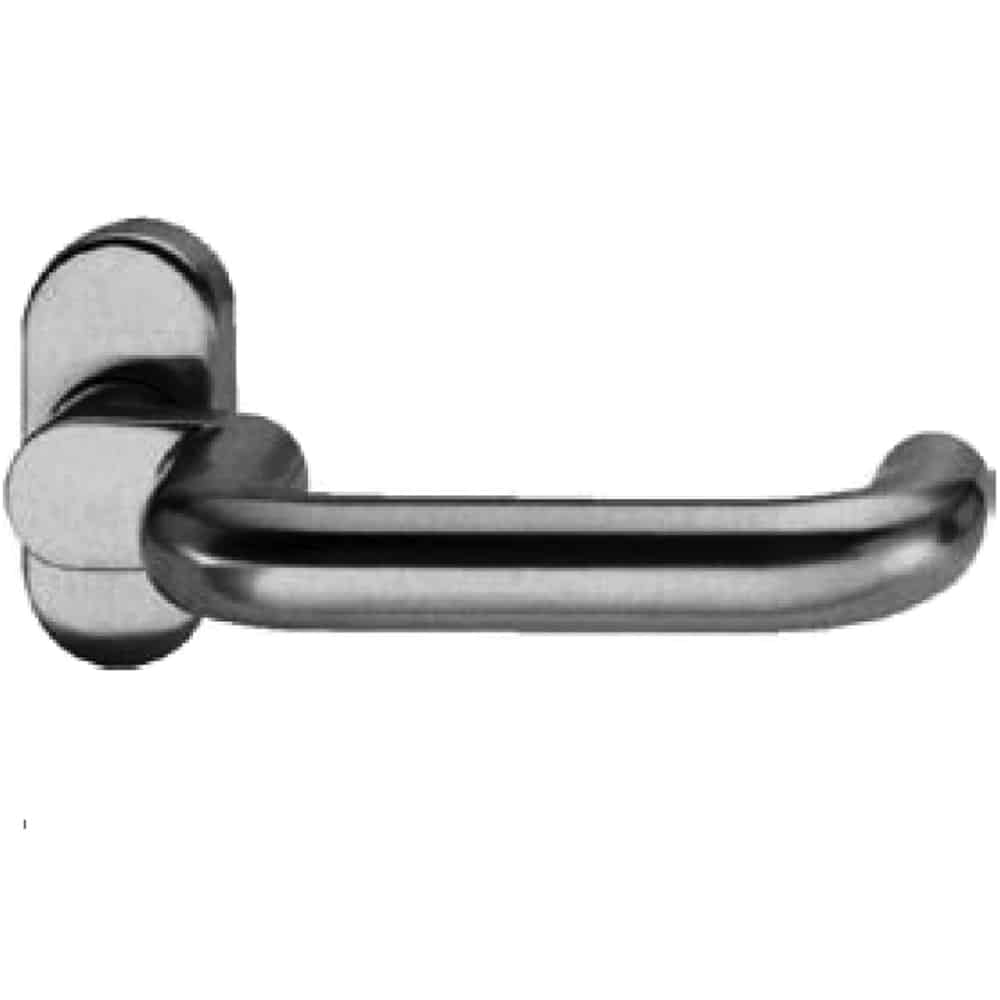 UK Suppliers Of Schuco Door Handle (Oval Backplate) Cranked Curved Design With Return