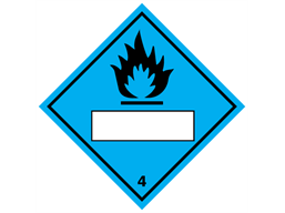 Dangerous when wet, class 4, hazard diamond label (with write on panel)