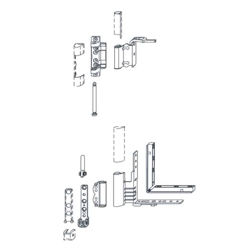 Specialist Suppliers Of Siegenia S-ES Surface Fit 9mm – Hinge Pack