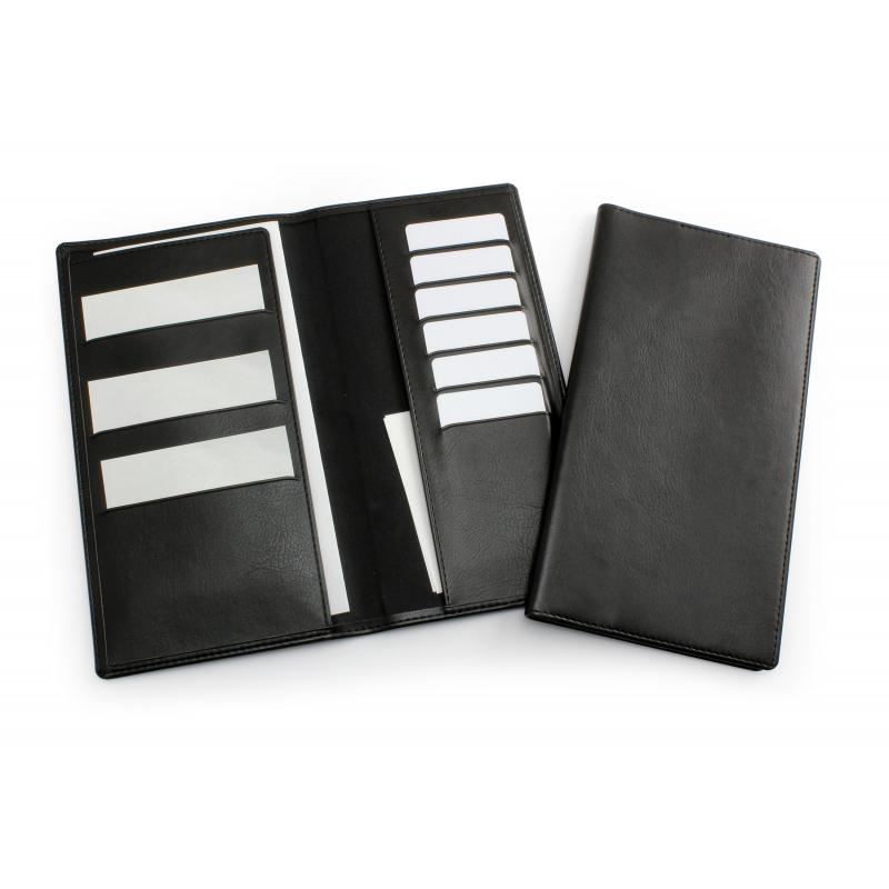 Black Travel Wallet in Leather Look Belluno PU