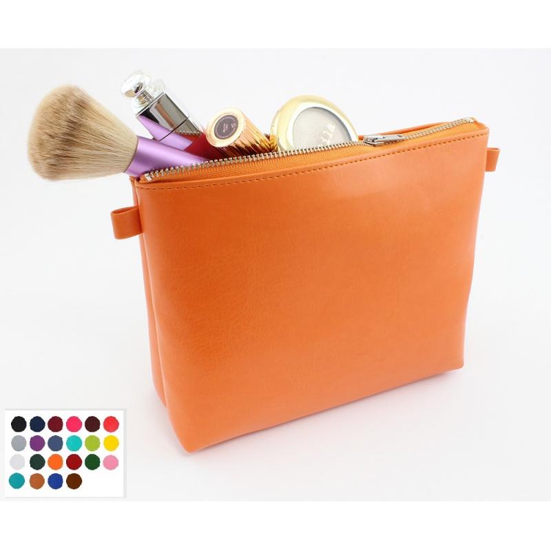 Belluno Coloured PU Large  Zipped Pencil or Cosmetics Case