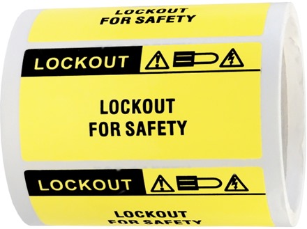 Lockout for safety label