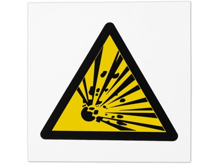 Risk of explosion symbol safety sign.