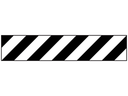 Laminated warning tape, black and white chevron.