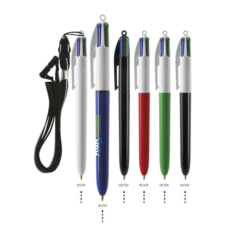 BIC® 4 Colours ballpen + Lanyard BritePix™