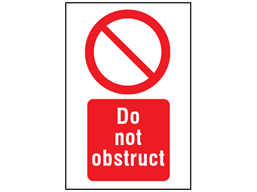 Do not obstruct symbol and text safety sign.