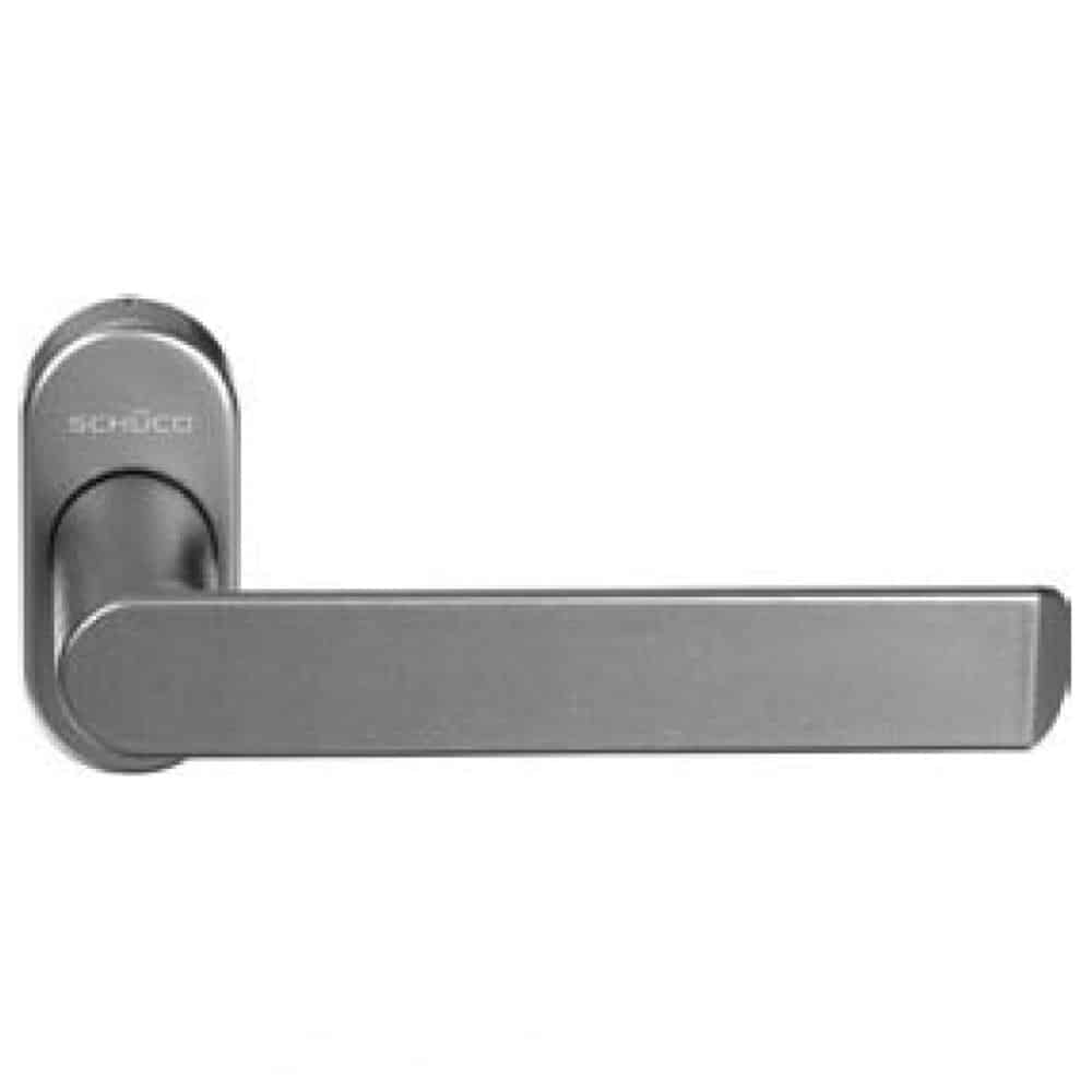 UK Suppliers Of Schuco Door Handle (Oval Backplate) Flat Straight Version
