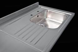 Stainless Steel Worktops With Integrated Sink For Catering