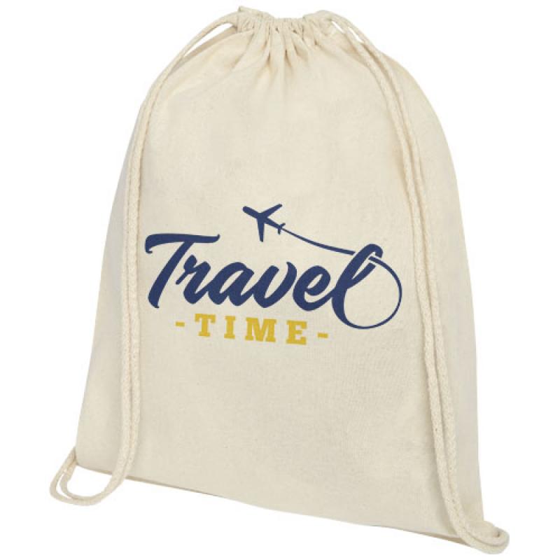 Oregon 140 g/m² cotton drawstring backpack