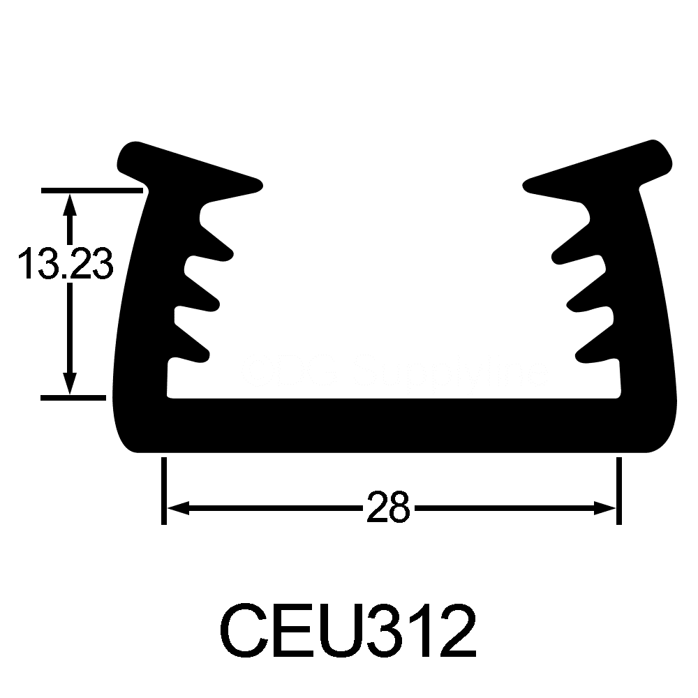 U Channel Gasket 28 x 13.43mm