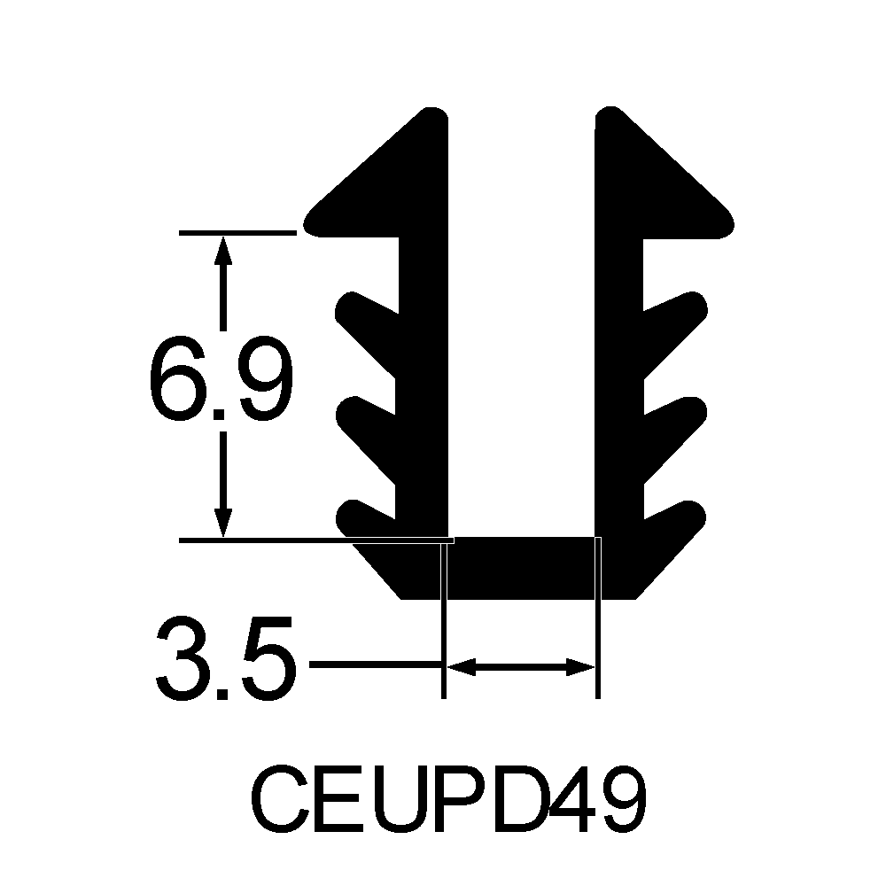 UK Suppliers Of U Channel Gasket 49 (3.5 x 6.9mm)