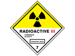 Radioactive 111 7 hazard warning diamond sign