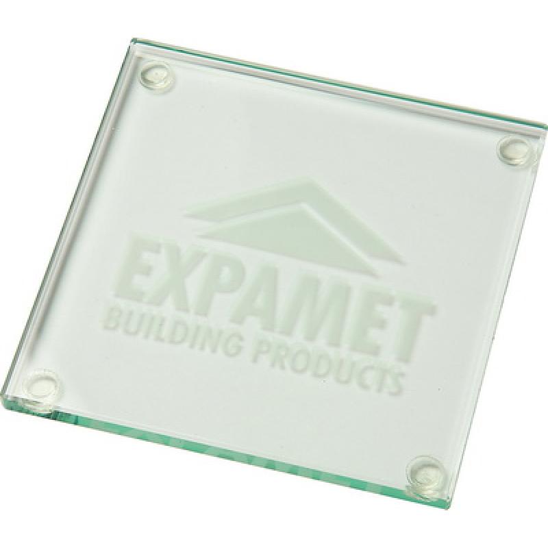 10cm Jade Glass Square Coaster